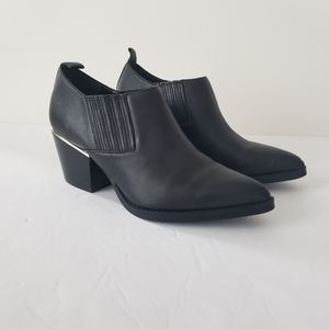 Bleecker & Bond Lydia Black Leather Western Booty Size 8